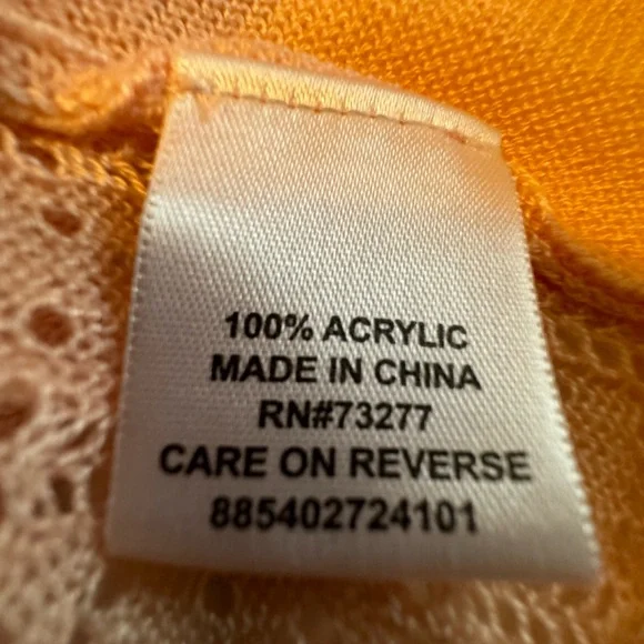 ELLE Peach Open-Front Draped Knit Cardigan size L - Picture 4 of 5